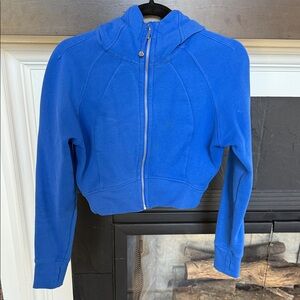 Lululemon Scuba Crop Blue Zip-Up Hoodie